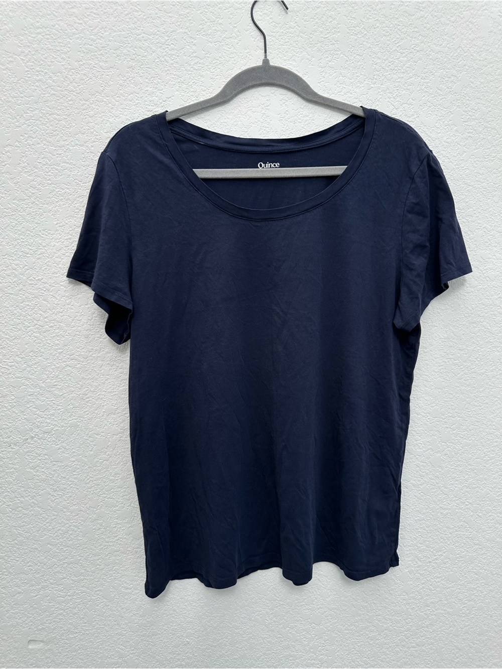 Quince Womens XL Navy Blue Cotton Modal Scoop Neck Short Sleeve T-Shirt Tee